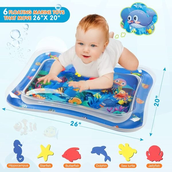 Infinno Inflatable Tummy Time Mat Premium Baby Water Play Mat for Infants - Blue