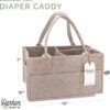 Parker Baby Diaper Caddy - Nursery Storage Bin and Car Organizer for Diapers and Baby Wipes - Large, Oatmeal